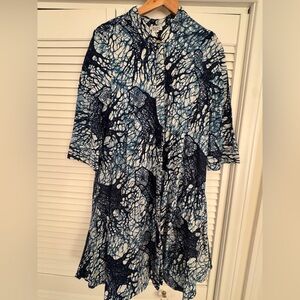 Zuri midi dress, size medium. Pattern is “Stumped.”